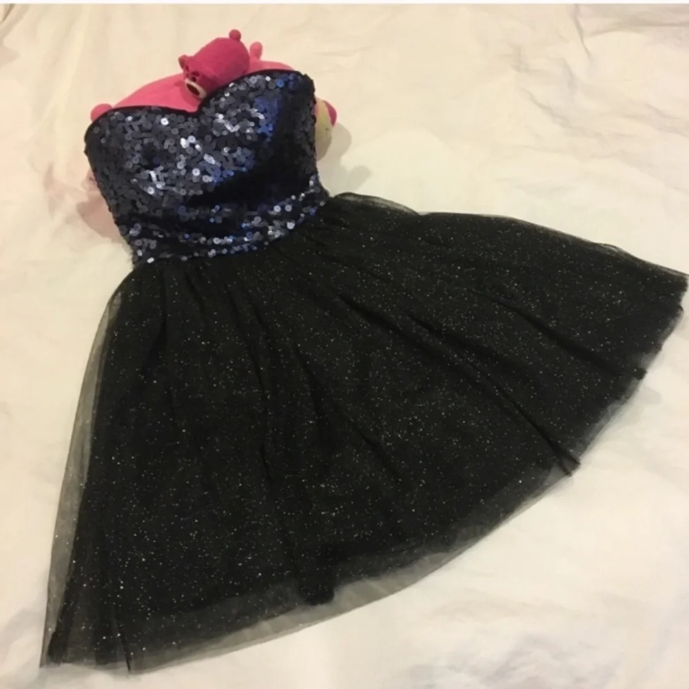 Party Sequins & Sparkle Strapless Tulle Dress - Picture 4 of 7